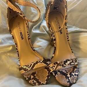 Snake print heels